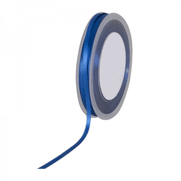Satinband SIMPEL, royalblau: 3 mm breit / 50 Meter, mit einfacher schlichter Webkante.