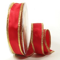 Classic, rot-gold: 25mm breit / 25mRolle Classic, rot-gold: 25mm breit / 25mRolle