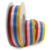 KARNEVAL-Dekorband: 25mm breit / 25m-Rolle, rot-weiß-blau-gelb KARNEVAL-Dekorband: 25mm breit / 25m-Rolle, rot-weiß-blau-gelb