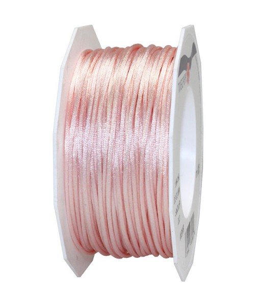 Satinkordel-RHEIN, rosa: 3 mm breit - 50-Meter-Rolle