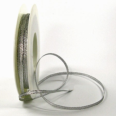 Brokatband-SINFINITY: 3mm breit / 50m-Rolle, silber