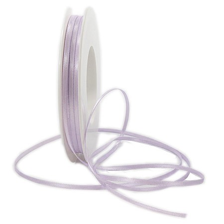 Satinband SINFINITY, flieder: 3mm breit / 50m-Rolle, mit feiner Webkante.