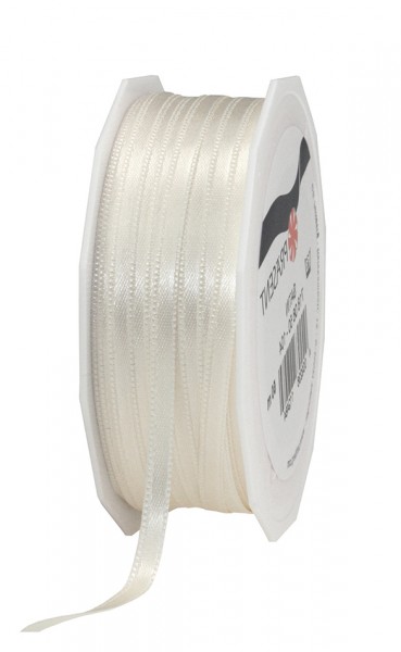 Satinband-PRÄSENT, champagner: 6mm breit / 50m-Rolle, mit feiner Webkante.