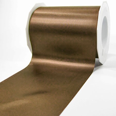 Satinband-ADRIA, kaffeebraun: 100 mm breit / 25 m - Tischband