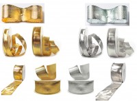 Lahnband in Gold und Silber mit Drahtkante Lahnband in Gold und Silber mit Drahtkante