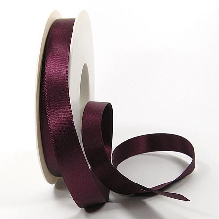 Satinband-SINFINITY, aubergine: 15mm breit / 25m-Rolle, mit feiner Webkante