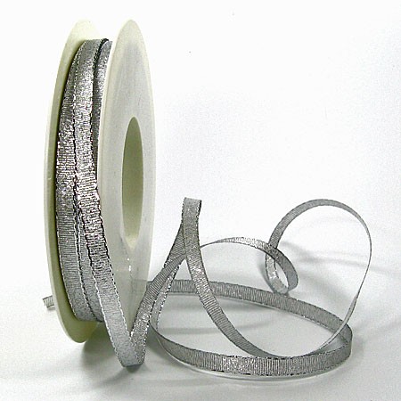 Brokatband-SINFINITY: 6mm breit / 50m-Rolle, silber