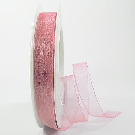 Organzaband: 15mm breit / 25m-Rolle, rosa; 1250015041