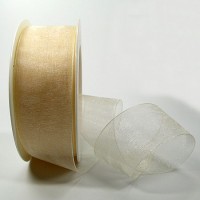 Organzaband 38mm breit / 25m-Rolle: creme Organzaband 38mm breit / 25m-Rolle: creme