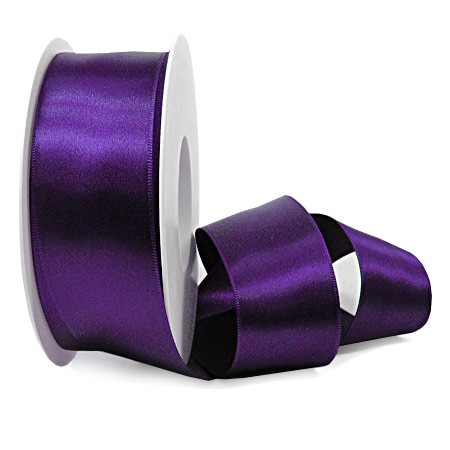 Satinband SINFINITY, violett: 38mm breit / 25m-Rolle, mit feiner Webkante.