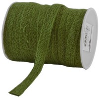 Jute-Flechtband, moosgrün: 12mm breit / 20m-Rolle Jute-Flechtband, moosgrün: 12mm breit / 20m-Rolle