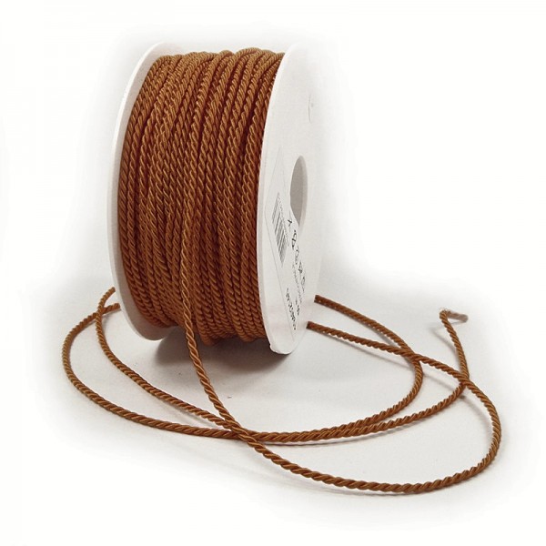 Kordel: 2mm breit / 50m-Rolle, terracotta.