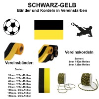 SCHWARZ-GELB Bänder und Kordeln in Vereinsfarben: verschiedene Breiten und Längen SCHWARZ-GELB Bänder und Kordeln in Vereinsfarben: verschiedene Breiten und Längen