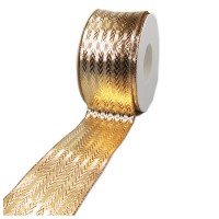 Goldband-STYL, 60mm breit / 25m-Rolle, mit Drahtkante Goldband-STYL, 60mm breit / 25m-Rolle, mit Drahtkante