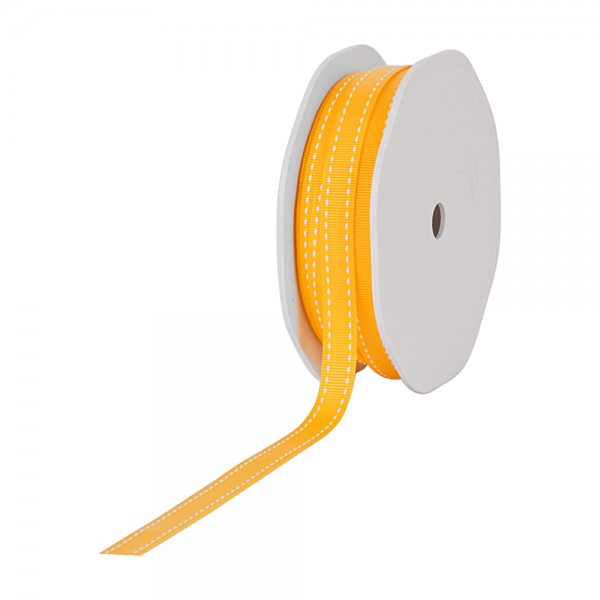 Ripsband-STITCHES, 10mm breit / 20m-Rolle, gelb