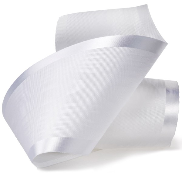 Satinband-Tischband Luxury: 60mm breit / 20m-Rolle, weiß