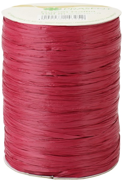 Raffia - RAYON, Bindebast: 5mm breit / 100m-Rolle, karminrot