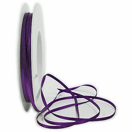 Satinband SINFINITY, violett: 3mm breit / 50m-Rolle, mit feiner Webkante.