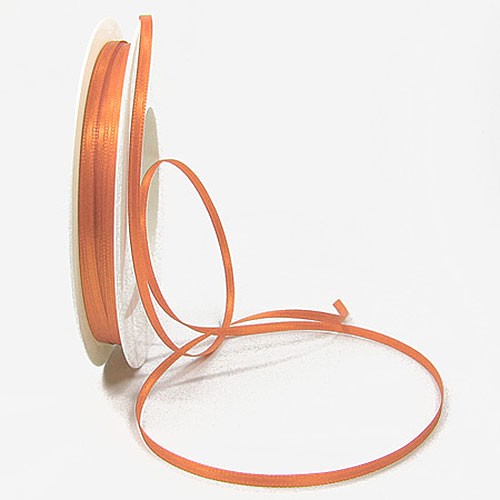 Satinband-SINFINITY, apricot: 3mm breit / 50m-Rolle, mit feiner Webkante