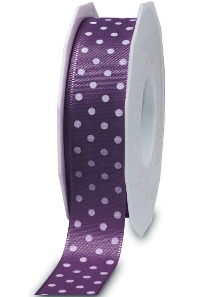 Pünktchenband-MINI DOTS, violett: 25mm breit / 20m-Rolle.