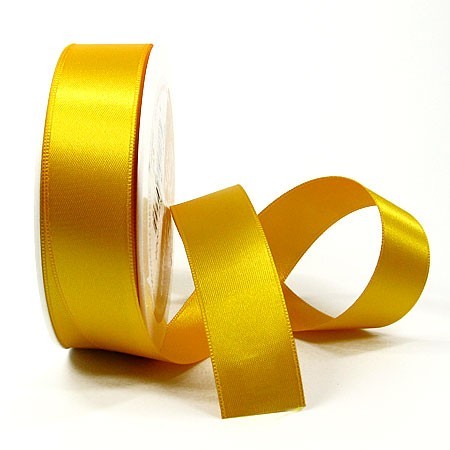 Satinband SINFINITY, gelb: 25mm breit / 25m-Rolle, mit feiner Webkante.