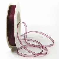 Organzaband: 5mm breit / 50m-Rolle, bordeaux Organzaband: 5mm breit / 50m-Rolle, bordeaux