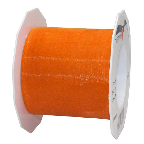 Organzaband-Sheer: 72mm breit / 25m-Rolle, orange.