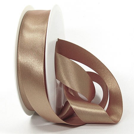 Satinband-SINFINITY, bronze: 25mm breit / 25m-Rolle, mit feiner Webkante