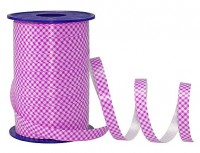 PolyKaro-Ringelband, pink-weiß - 10mm breit / 200m-Rolle PolyKaro-Ringelband, pink-weiß - 10mm breit / 200m-Rolle