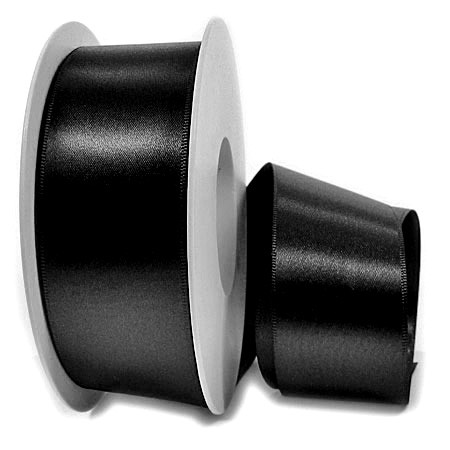 Satinband SATINA, schwarz: 40 mm breit, 50 Meter