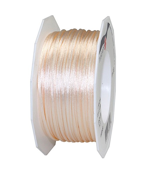 Satinkordel-RHEIN: 3 mm breit - 50-Meter-Rolle, creme