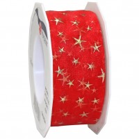Weihnachtsband-CANADA, rot: 40mm breit / 20m-Rolle Weihnachtsband-CANADA, rot: 40mm breit / 20m-Rolle