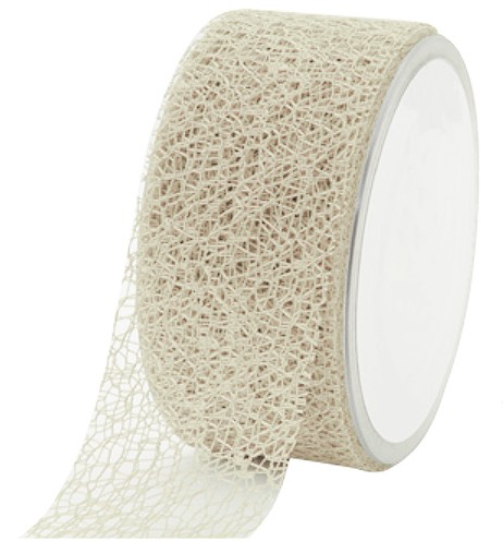 Netzband, creme: 38 mm breit / 20m-Rolle.