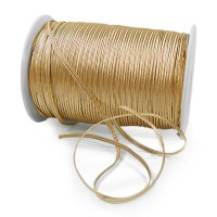 Elastik-Flachkordel Premium, gold: 3mm breit / 200m-Rolle Elastik-Flachkordel Premium, gold: 3mm breit / 200m-Rolle