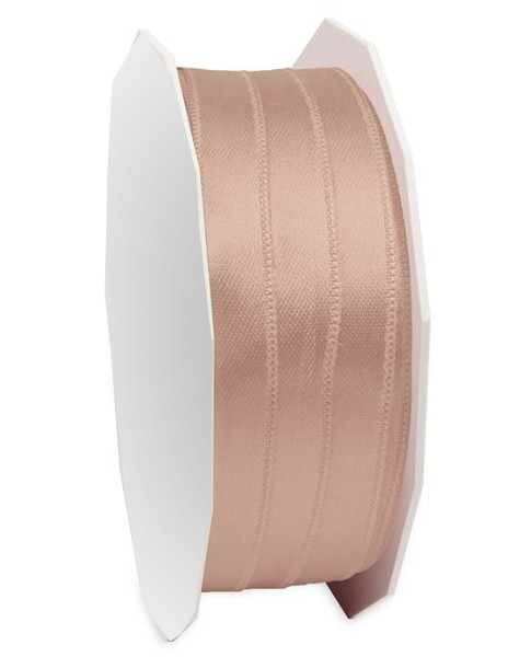Satinband, sand (525): 10mm breit / 25m-Rolle, mit feiner Webkante
