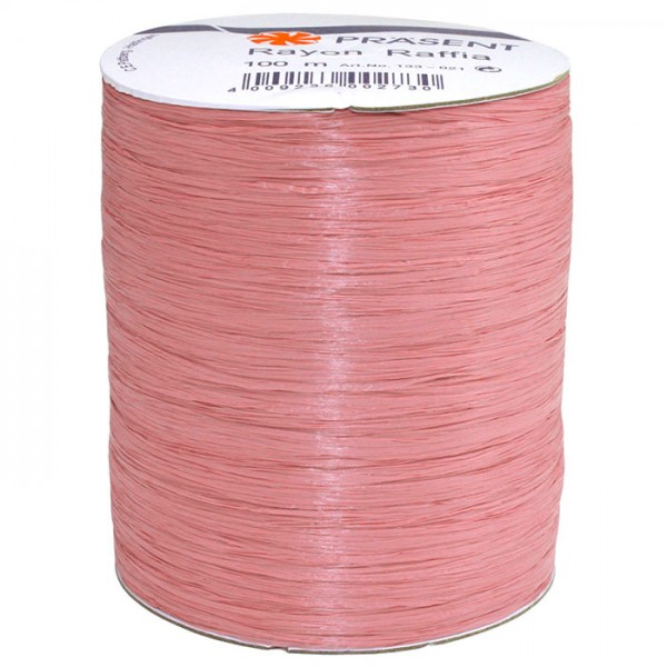 Raffia - RAYON, Bindebast: 5mm breit / 100m-Rolle, altrosa