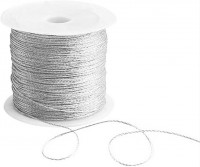Draht-Kordel, silber-metallic: 1 mm breit / 50 Meter Draht-Kordel, silber-metallic: 1 mm breit / 50 Meter
