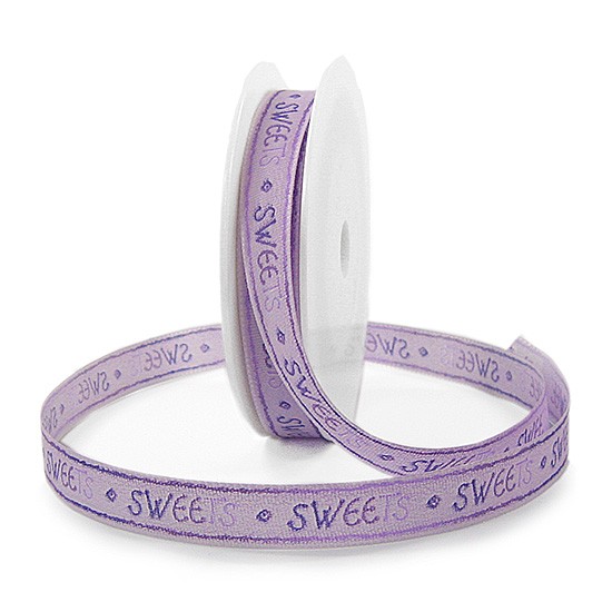 Dekorband-SWEETS: 15mm breit / 25m-Rolle - lavendel.