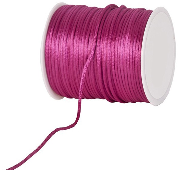 Satinkordel-Seidenkordel: 3mm Ø breit / 100m-Rolle, pink