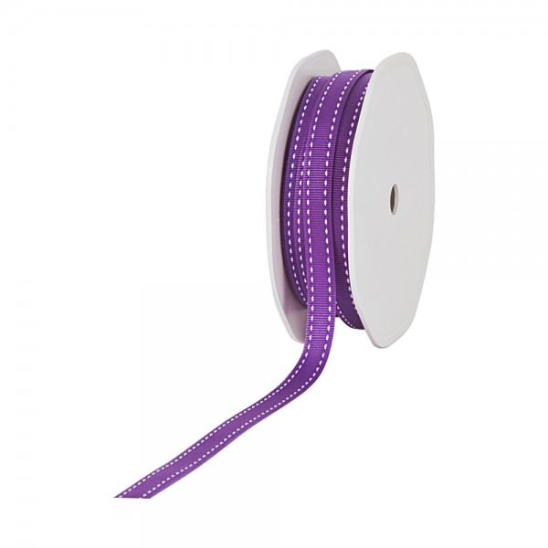 Ripsband-STITCHES, 10mm breit / 20m-Rolle, lila