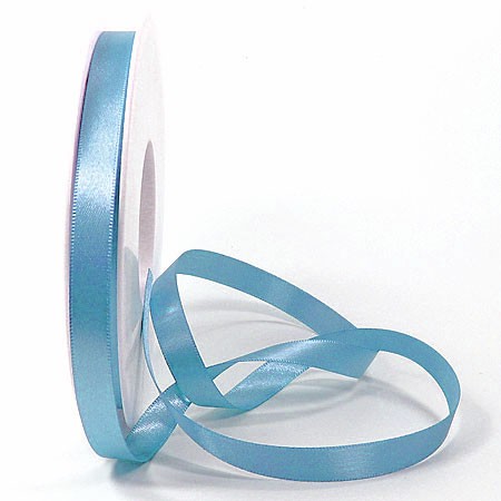 Satinband SINFINITY, hellblau: 10mm breit / 25m-Rolle, mit feiner Webkante.