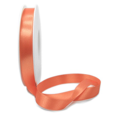 Satinband-SINFINITY, apricot: 15mm breit / 25m-Rolle, mit feiner Webkante