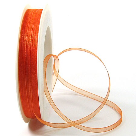 Organzaband: 5mm breit / 50m-Rolle, orange:12506120