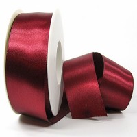 Satinband-SINFINITY, weinrot: 38mm breit / 25m-Rolle, mit feiner Webkante Satinband-SINFINITY, weinrot: 38mm breit / 25m-Rolle, mit feiner Webkante
