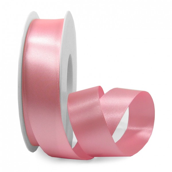 Satinband SINFINITY, rosa: 25mm breit / 25m-Rolle, mit feiner Webkante.