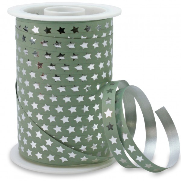 Polyband: CHRISTMAS-STAR: 10mm / 100m-Rolle, altgrün