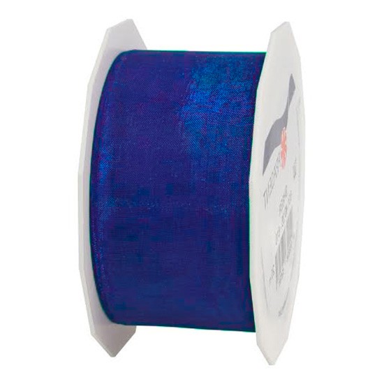 Organzaband-SHEER: 40mm breit / 25m-Rolle, royalblau