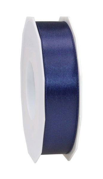 Satinband-PRÄSENT, dunkelblau: 25mm breit / 25m-Rolle, mit feiner Webkante.