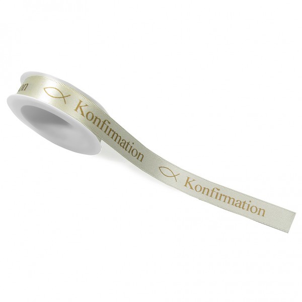 Konfirmationsband "Konfirmation"- 15mm breit/25m Rolle