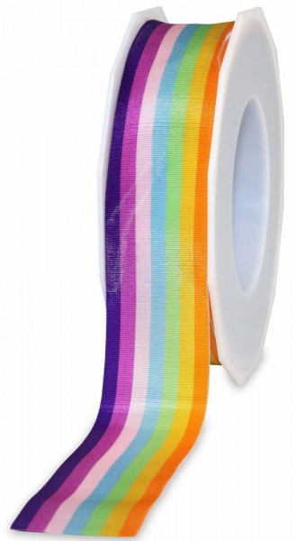 Dekorband "RAINBOW", mit feiner Webkante: 25mm breit / 20m-Rolle